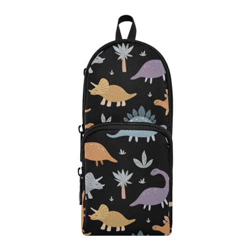 ISAOA Mnsruu Federmäppchen mit großem Fassungsvermögen und mehreren Taschen, niedliche Dinosaurier und tropische Pflanzen, Beutel, Tasche, Tasche, Schule, Büro, Teenager, Mädchen, Jungen, #01, von ISAOA