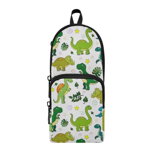 ISAOA Mnsruu Federmäppchen mit großem Fassungsvermögen und mehreren Taschen, niedlicher Dinosaurier-Druck, Tasche, Tasche, Schule, Büro, Teenager, Mädchen, Jungen, #01, Einheitsgröße, Hübsch von ISAOA