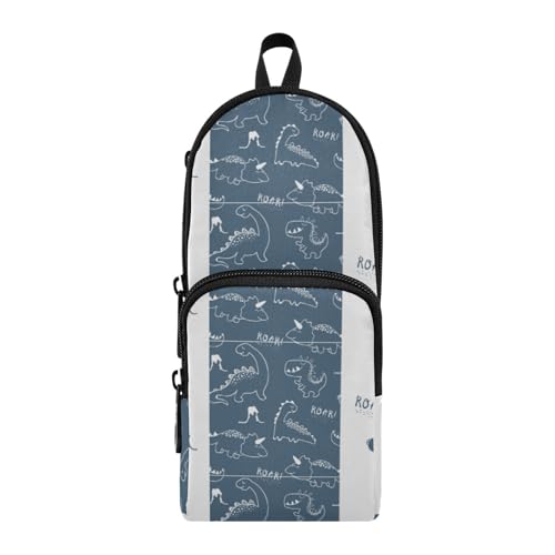 ISAOA Mnsruu Federmäppchen mit großem Fassungsvermögen und mehreren Taschen, niedlicher Dinosaurier-Druck und nahtloser Beutel, für Schule, Büro, Teenager, Mädchen, Jungen, #01, Einheitsgröße, Hübsch von ISAOA