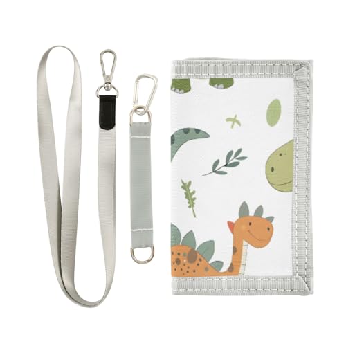 ISAOA Niedliche Dinosaurier-Geldbörse für Jungen und Mädchen, Kleinkind, dreifach gefaltete Geldbörse mit Münzfach mit Reißverschluss und Kartenhaltern, Neuheit Geldbörse für von ISAOA