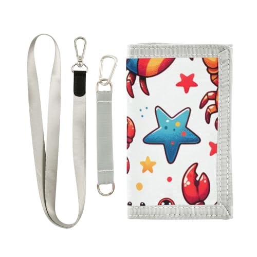 ISAOA Niedliche Krabben-Kindergeldbörse für Jungen und Mädchen, dreifach gefaltete Geldbörse mit Münzfach mit Reißverschluss und Kartenhaltern, Neuheit Geldbörse für Kindergeburtstagsgeschenke von ISAOA