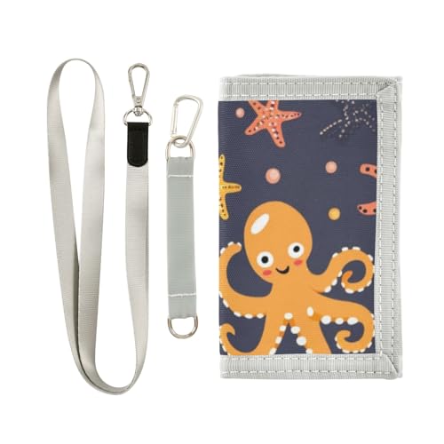 ISAOA Niedliche Oktopus-Sterne Kinder-Geldbörse für Jungen und Mädchen, Kleinkind-Geldbörse mit Münzfach mit Reißverschluss und Kartenhaltern, Neuheit Geldbörse für Kindergeburtstagsgeschenke von ISAOA