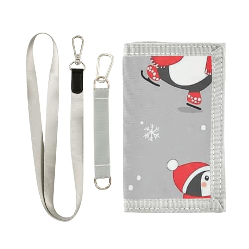 ISAOA Niedliche Weihnachts-Pinguin-Geldbörse für Kinder, für Jungen und Mädchen, Kleinkind, dreifach gefaltete Geldbörse mit Münzfach mit Reißverschluss und Kartenhaltern, Neuheit Geldbörse für von ISAOA
