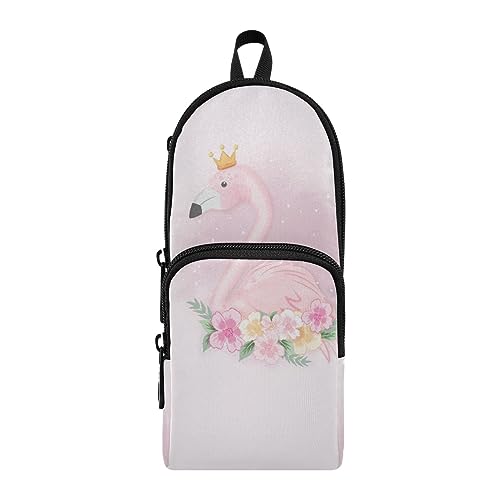 ISAOA Niedlicher Flamingo mit Blumen, großes Federmäppchen, Stiftehalter, Schreibwaren-Organizer für Schule, Kinder, Teenager, Mädchen, Jungen, #9, Einheitsgröße, Schulranzen-Set von ISAOA