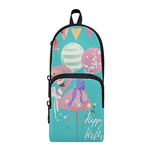 ISAOA Niedliches Flamingo Rosa Baby Prinzessin Große Federmäppchen Stifteetui Stiftehalter Schreibwaren-Organizer für Schule Kinder Teenager Mädchen Jungen, #10, Einheitsgröße, Schulranzen-Set von ISAOA