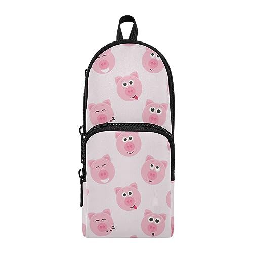 ISAOA Niedliches Schwein mit Sonnenbrille, großes Federmäppchen, Stiftehalter, Schreibwaren-Organizer für Schule, Kinder, Teenager, Mädchen, Jungen, #5, Einheitsgröße, Schulranzen-Set von ISAOA