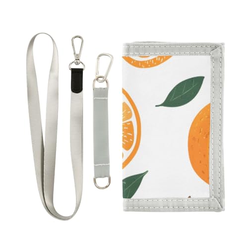 ISAOA Orangefarbenes Muster auf weißem Hintergrund, Kinder-Geldbörse für Jungen und Mädchen, Kleinkind-Geldbörse mit Münzfach mit Reißverschluss und Kartenhaltern, Neuheit Geldbörse für von ISAOA