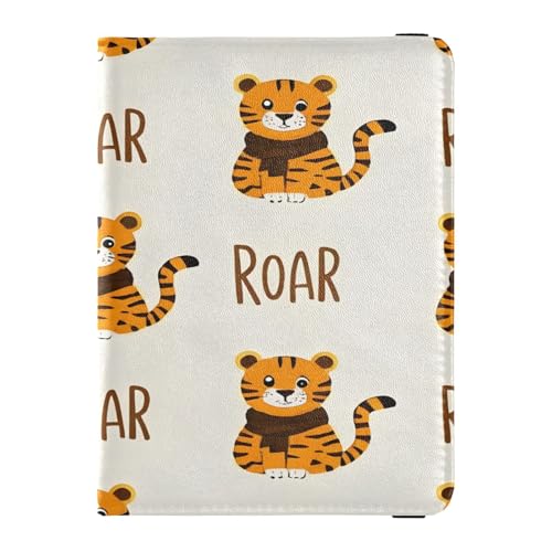ISAOA Reisepasshülle, Brieftasche, Impfausweis, Leder, Kartenetui, Schal, Orange, Tiger, Reisedokumenten-Organizer von ISAOA