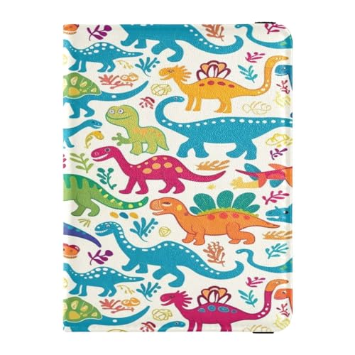 ISAOA Reisepasshülle, Brieftasche, Impfkartenhalter, Leder, Kartenetui, Grün, Rot, Dinosaurier, Reisedokumenten-Organizer, multi von ISAOA