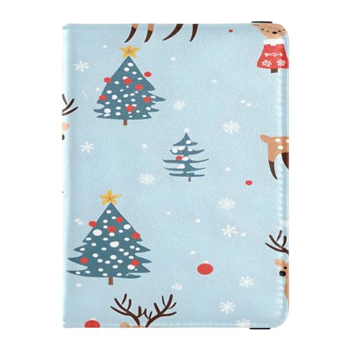 ISAOA Reisepasshülle, Brieftasche, Impfkartenhalter, Leder, Kartenetui, Hirsch, Weihnachten, Reisedokumenten-Organizer von ISAOA