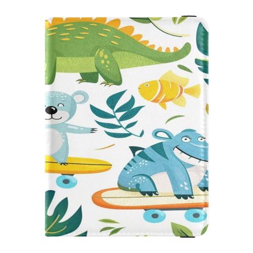 ISAOA Reisepasshülle, Brieftasche, Impfkartenhalter, Leder, Kartenetui, Koala, Dinosaurier, Reisedokumenten-Organizer, multi von ISAOA
