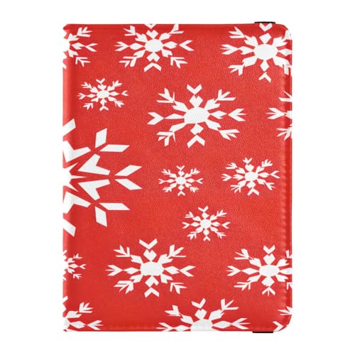 ISAOA Reisepasshülle, Brieftasche, Impfkartenhalter, Leder, Kartenetui, Weihnachten, weiße Schneeflocken, Reisedokumenten-Organizer, multi von ISAOA