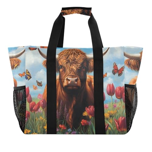 ISAOA Strandtasche für Damen, Kuhblumen, Schmetterling, groß, wasserdicht, für Reisen, Pool, Yoga, Krankenschwester, Einkaufstasche ISAOA Strandtasche für Damen, Kuhblumen, Schmetterling, groß, wasserdicht, für Reisen, Pool, Yoga, Krankenschwester, Einkaufstasche von ISAOA
