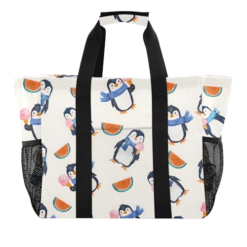 ISAOA Strandtasche für Damen, Pinguin-Wassermelonen-Muster, groß, wasserdicht, Strandtasche, Reisen, Pool, Yoga, Krankenschwester, Einkaufstasche ISAOA Strandtasche für Damen, Pinguin-Wassermelonen-Muster, groß, wasserdicht, Strandtasche, Reisen, Pool, Yoga, Krankenschwester, Einkaufstasche von ISAOA