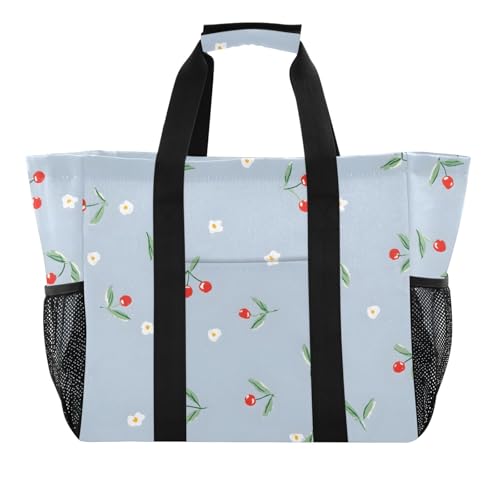 ISAOA Strandtasche für Damen, groß, wasserdicht, für Reisen, Pool, Yoga, Krankenschwester, Einkaufstasche, Kirschweiß ISAOA Strandtasche für Damen, groß, wasserdicht, für Reisen, Pool, Yoga, Krankenschwester, Einkaufstasche, Kirschweiß von ISAOA