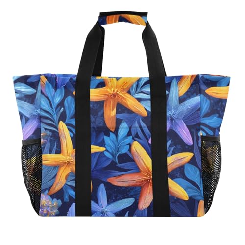 ISAOA Strandtasche für Damen, groß, wasserdicht, für Reisen, Pool, Yoga, Krankenschwester, Einkaufstasche, Seestern, blauer Hintergrund ISAOA Strandtasche für Damen, groß, wasserdicht, für Reisen, Pool, Yoga, Krankenschwester, Einkaufstasche, Seestern, blauer Hintergrund von ISAOA