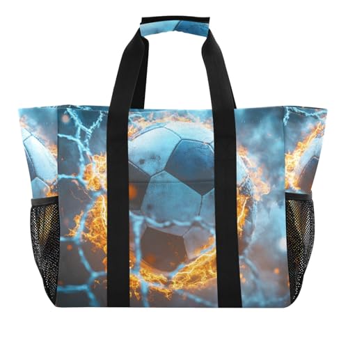 ISAOA Strandtasche mit Fußballnetz, Feuer, für Damen, groß, wasserdicht, für Reisen, Pool, Yoga, Krankenschwester, Einkaufstasche ISAOA Strandtasche mit Fußballnetz, Feuer, für Damen, groß, wasserdicht, für Reisen, Pool, Yoga, Krankenschwester, Einkaufstasche von ISAOA