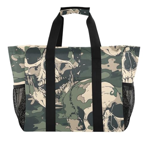 ISAOA Strandtasche mit Totenkopf-Motiv, für Damen, groß, wasserdicht, für Reisen, Pool, Yoga, Krankenschwester, Einkaufstasche ISAOA Strandtasche mit Totenkopf-Motiv, für Damen, groß, wasserdicht, für Reisen, Pool, Yoga, Krankenschwester, Einkaufstasche von ISAOA