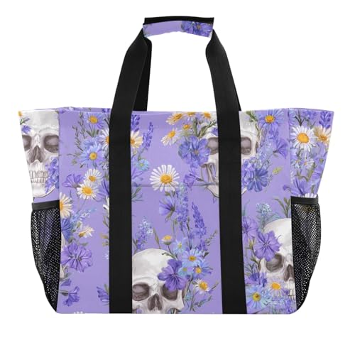 ISAOA Strandtasche mit Totenkopf-Motiv, für Damen, groß, wasserdicht, für Reisen, Pool, Yoga, Krankenschwester, Einkaufstasche ISAOA Strandtasche mit Totenkopf-Motiv, für Damen, groß, wasserdicht, für Reisen, Pool, Yoga, Krankenschwester, Einkaufstasche von ISAOA