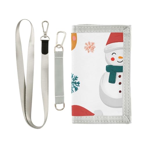 ISAOA Süße Weihnachts-Geldbörse für Jungen und Mädchen, Kleinkind, dreifach gefaltete Geldbörse mit Münzfach mit Reißverschluss und Kartenhaltern, Neuheit Geldbörse für Kindergeburtstagsgeschenke von ISAOA