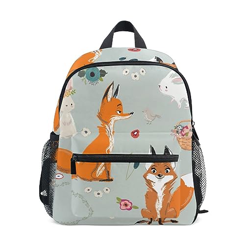 ISAOA Wald Tier Fuchs Kaninchen Kinder Rucksack Vorschultasche Reisetasche Kita Rucksack für Jungen Mädchen, #8, Einheitsgröße von ISAOA