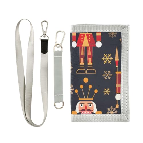 ISAOA Weihnachtliche Nussknacker-Schneeflocken-Geldbörse für Jungen und Mädchen, Kleinkind-Geldbörse mit Münzfach mit Reißverschluss und Kartenhaltern, Neuheit Geldbörse für Kindergeburtstagsgeschenke von ISAOA