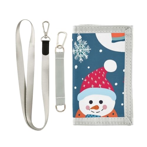 ISAOA Weihnachts-Geldbörse für Kinder, Schneemänner, für Jungen, Mädchen, Kleinkind, dreifach gefaltet, mit Münzfach mit Reißverschluss und Kartenhaltern, Neuheit Geldbörse für Kinder von ISAOA