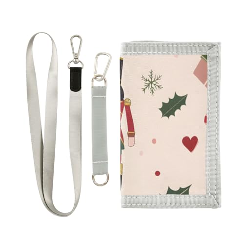 ISAOA Weihnachts-Geldbörse mit Nussknacker-Motiv, für Jungen und Mädchen, dreifach gefaltete Geldbörse mit Münzfach mit Reißverschluss und Kartenhaltern, Neuheit Geldbörse für von ISAOA