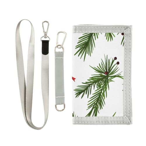 ISAOA Weihnachts-Geldbörse mit grüner Tannenzweig-Schleife für Jungen und Mädchen, Kleinkind-Geldbörse mit Münzfach mit Reißverschluss und Kartenhaltern, Neuheit Geldbörse für von ISAOA