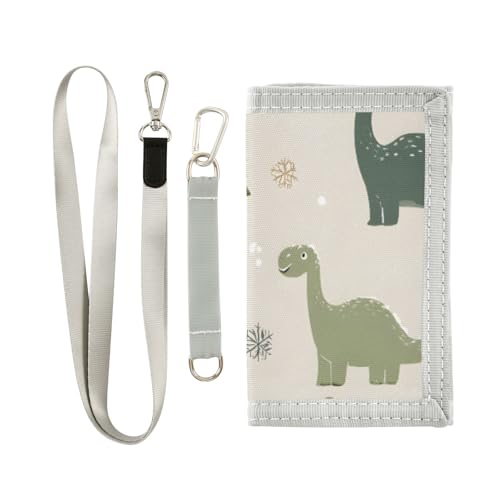 Kinder-Geldbörse mit Dinosaurier-Aufdruck für Jungen und Mädchen, dreifach gefaltete Geldbörse mit Münzfach mit Reißverschluss und Kartenhaltern, Neuheit Geldbörse für Kindergeburtstagsgeschenke von ISAOA