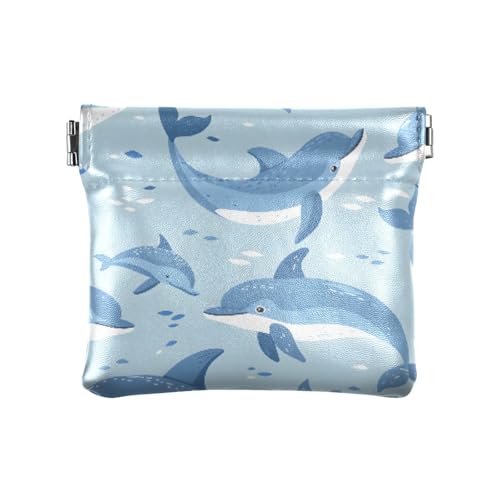 Kleingeldbörse mit süßem Delfin-Muster, PU-Leder, Mini-Geldbörse, Münzfach für Damen, Mädchen, Herren Kleingeldbörse mit süßem Delfin-Muster, PU-Leder, Mini-Geldbörse, Münzfach für Damen, Mädchen, Herren von ISAOA