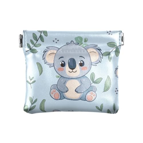 Koala Quetsch-Münzgeldbörse, Kleingeldhalter, PU-Leder, Mini-Geldbörse, Münzfach für Damen, Mädchen, Herren von ISAOA