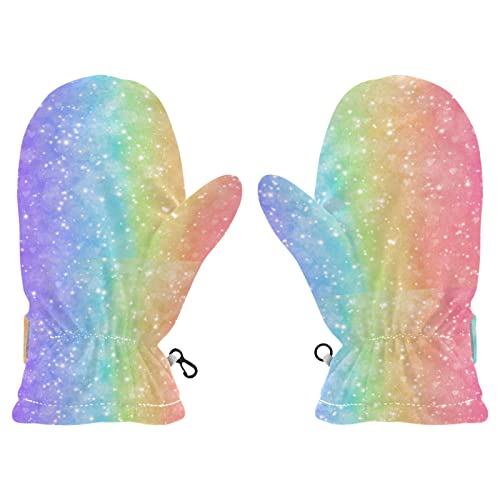 ISAOA Magische Glitzer-Regenbogen-Handschuhe, abstrakte Kinderhandschuhe, magische Handschuhe, Vollfinger-Handschuhe, Winterhandschuhe für den täglichen Gebrauch im Winter, Multi 399, 80 von ISAOA