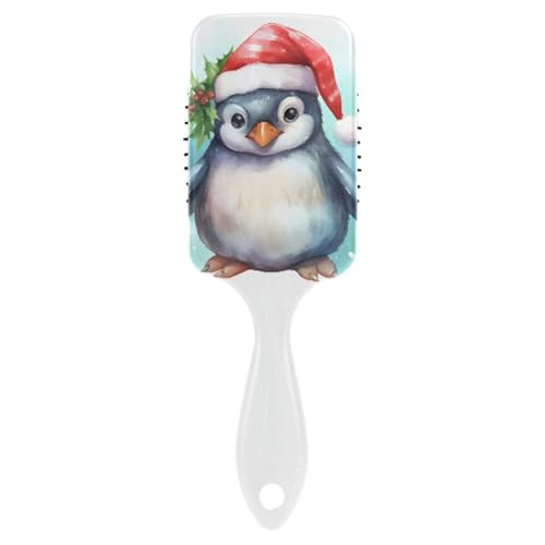 Massage-Haarbürste, Kamm für Männer, Frauen und Kinder, Wasserfarben, niedlicher Weihnachts-Pinguin-Haarbürste, Stil für langes, dickes, lockiges, gewelltes, trockenes und geschädigtes Haar von ISAOA