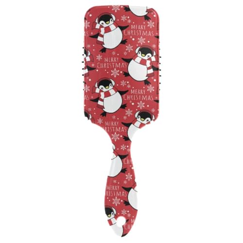 Massage-Haarbürste, Kamm für Männer, Frauen und Kinder, Weihnachts-Pinguin, Winter, rote Haarbürste für langes, dickes, lockiges, gewelltes, trockenes und geschädigtes Haar von ISAOA