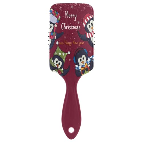 Massage-Haarbürste, Kamm für Männer, Frauen und Kinder, Weihnachts-Pinguin-Haarbürste für langes, dickes, lockiges, gewelltes, trockenes und geschädigtes Haar von ISAOA