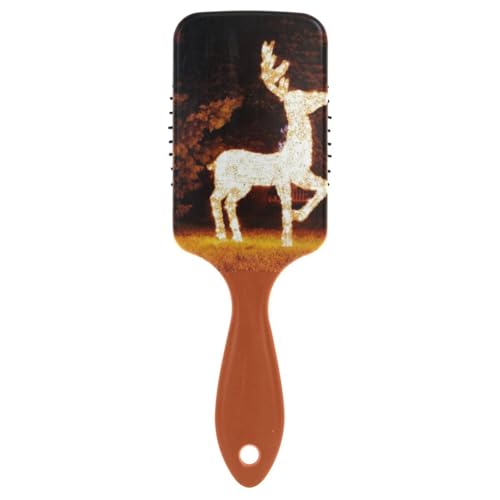 Massage-Haarbürste, Kamm für Männer, Frauen und Kinder, Weihnachts-Rentierlichter, Gartennacht, Dekoration, Haarbürste für langes, dickes, lockiges, gewelltes, trockenes und geschädigtes Haar von ISAOA