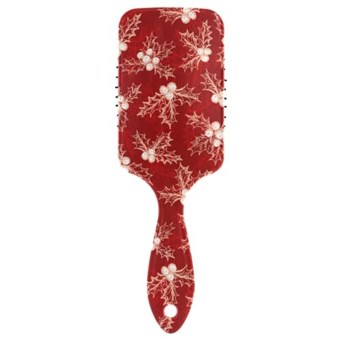 Massage-Haarbürste, Kamm für Männer, Frauen und Kinder, Winter, Weihnachten, Stechpalmenbeere, Haarbürste für langes, dickes, lockiges, gewelltes, trockenes und geschädigtes Haar von ISAOA