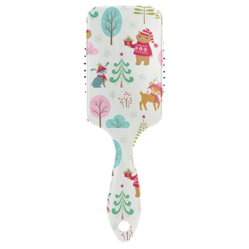 Massage-Haarbürste, Kamm für Männer, Frauen und Kinder, niedlicher Weihnachts-Hirsch-Tierhaarbürste, Stil für langes, dickes, lockiges, gewelltes, trockenes und geschädigtes Haar von ISAOA