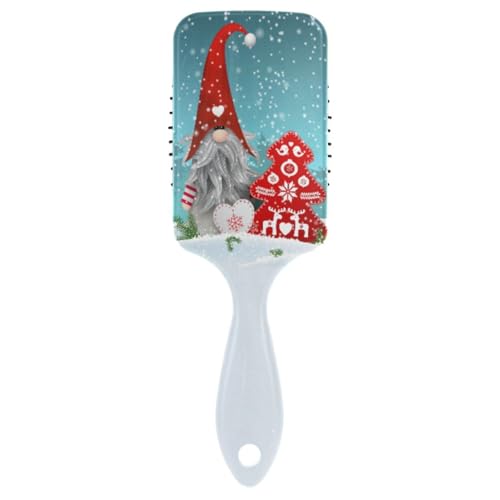 Massage-Haarbürste für Männer, Frauen und Kinder, Cartoon-Design, Winter, Weihnachten, weiße Welt, Schnee und Tannenbaum, Haarbürste für langes, dickes, lockiges, gewelltes, trockenes und geschädigtes von ISAOA