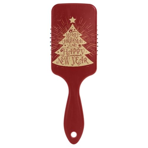 Massage-Haarbürste für Männer, Frauen und Kinder, Frohe Weihnachten und ein frohes neues Jahr, Baumhaarbürste für langes, dickes, lockiges, gewelltes, trockenes und geschädigtes Haar von ISAOA