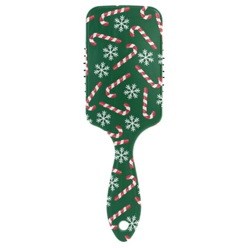 Massage-Haarbürste für Männer, Frauen und Kinder, Weihnachts-Bürste, Zuckerstangen, Schneeflocken, Schneeball, Haarbürste für langes, dickes, lockiges, gewelltes, trockenes und geschädigtes Haar von ISAOA