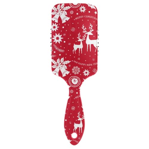 Massage-Haarbürste für Männer, Frauen und Kinder, Weihnachts-Hirschglocke, Schneeflocken-Haarbürste für langes, dickes, lockiges, gewelltes, trockenes und geschädigtes Haar von ISAOA