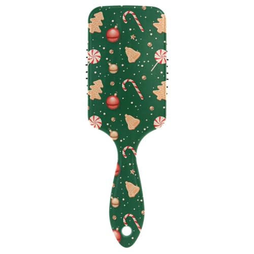 Massage-Haarbürste für Männer, Frauen und Kinder, Weihnachts-Kekse, Süßigkeiten, Haarbürste für langes, dickes, lockiges, gewelltes, trockenes und geschädigtes Haar von ISAOA