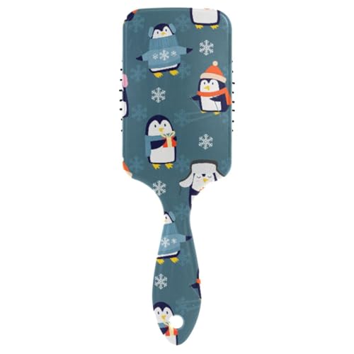 Massage-Haarbürste für Männer, Frauen und Kinder, Weihnachts-Pinguin-Haarbürste für langes, dickes, lockiges, gewelltes, trockenes und geschädigtes Haar von ISAOA