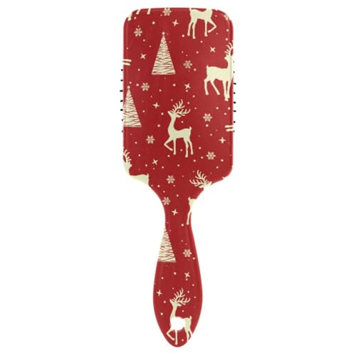 Massage-Haarbürste für Männer, Frauen und Kinder, Weihnachts-Rentier, Schneeflocken-Haarbürste für langes, dickes, lockiges, gewelltes, trockenes und geschädigtes Haar von ISAOA