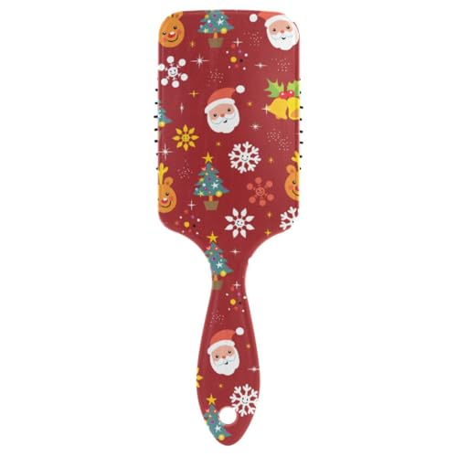 Massage-Haarbürste für Männer, Frauen und Kinder, Weihnachts-Rentier-Weihnachtsmann-Haarbürste für langes, dickes, lockiges, gewelltes, trockenes und geschädigtes Haar von ISAOA