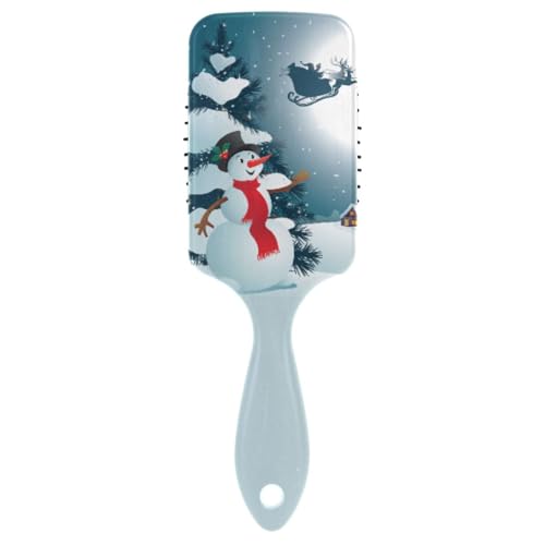 Massage-Haarbürste für Männer, Frauen und Kinder, Weihnachts-Schneemann-Haarbürste für langes, dickes, lockiges, gewelltes, trockenes und geschädigtes Haar von ISAOA