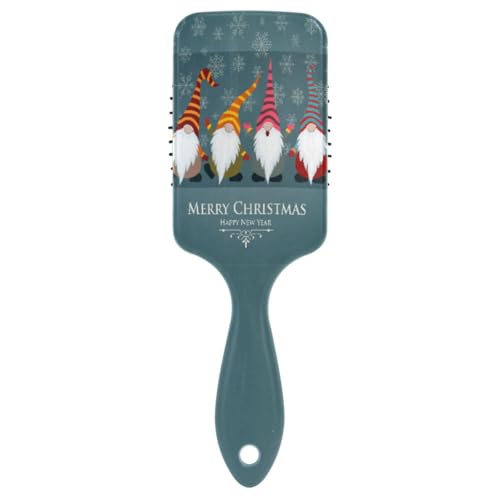 Massage-Haarbürste für Männer, Frauen und Kinder, Weihnachts-Zwerge und Schneeflocken, Haarbürste für langes, dickes, lockiges, gewelltes, trockenes und geschädigtes Haar von ISAOA
