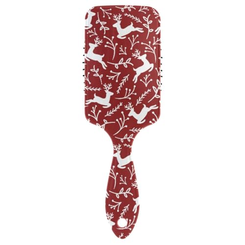 Massage-Haarbürste für Männer, Frauen und Kinder, Winter, Weihnachten, Neujahr, Hirsch, Blumenhaarbürste für langes, dickes, lockiges, gewelltes, trockenes und geschädigtes Haar von ISAOA